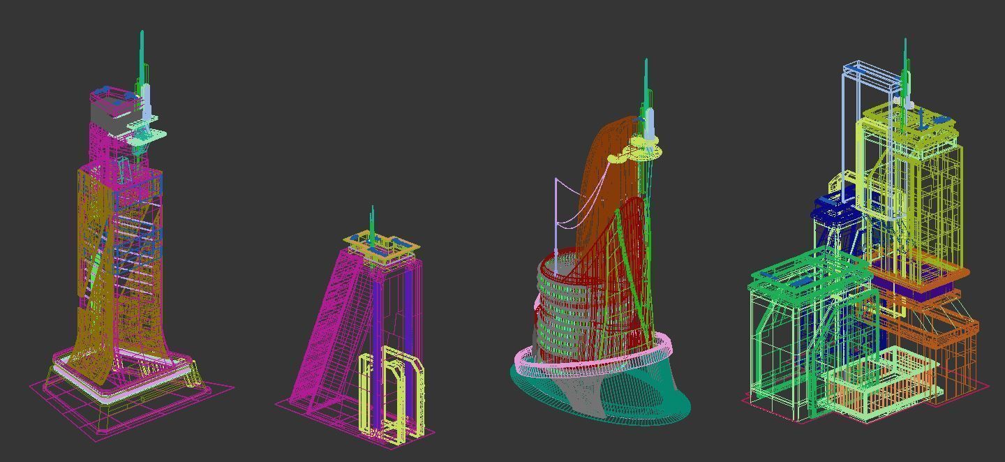 Eclectic Futurism Low-poly 3D model_45