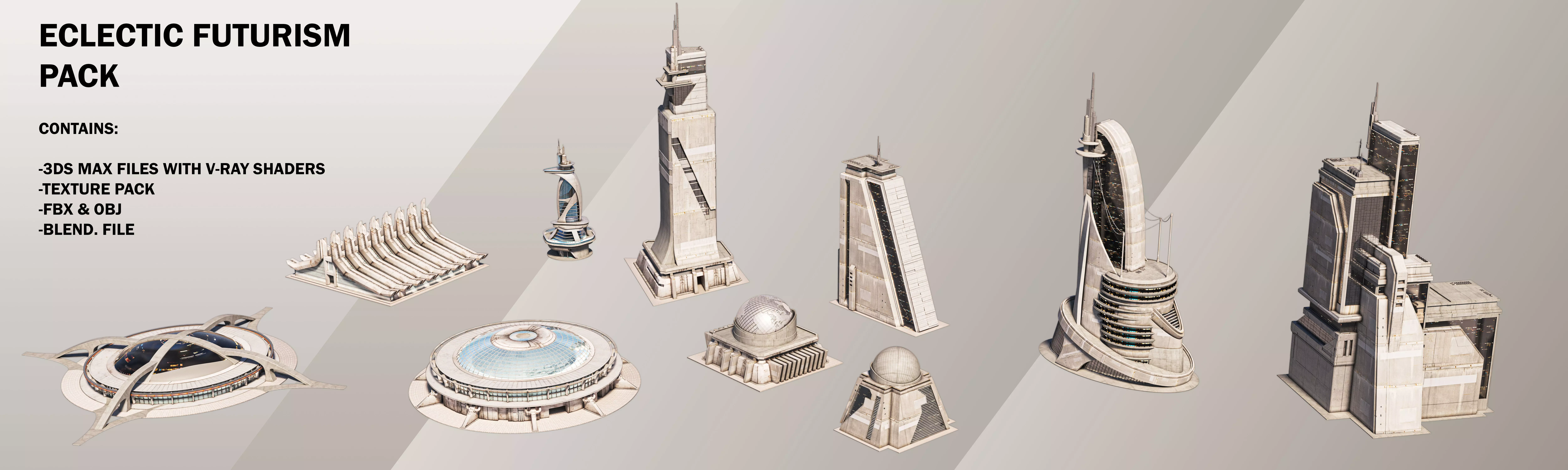 Eclectic Futurism Low-poly 3D model_0