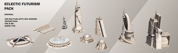 Eclectic Futurism Low-poly 3D model