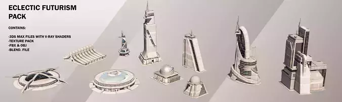 Eclectic Futurism Low-poly 3D model
