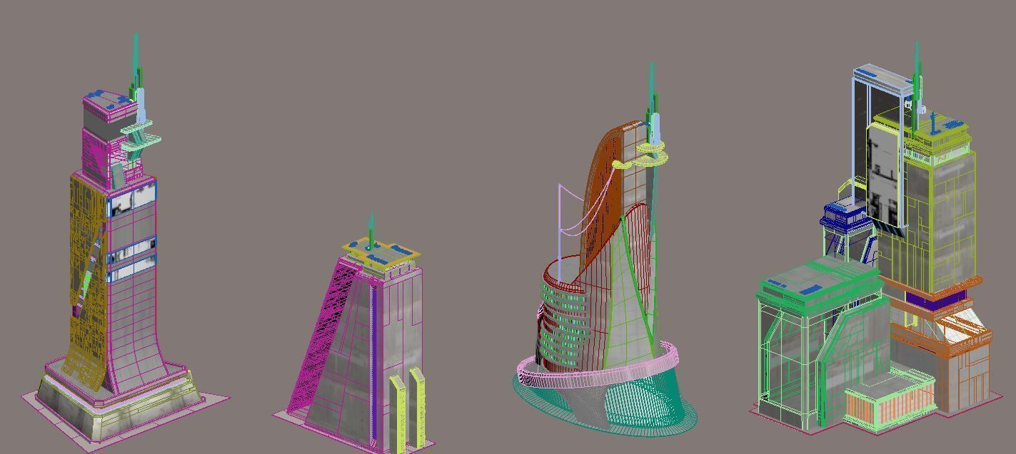 Eclectic Futurism Low-poly 3D model_46