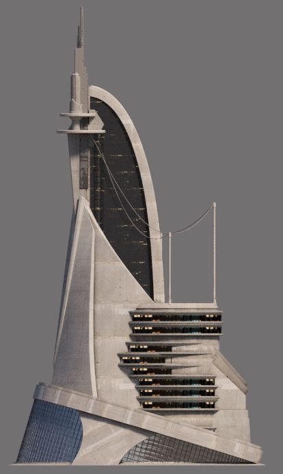 Eclectic Futurism Low-poly 3D model_27