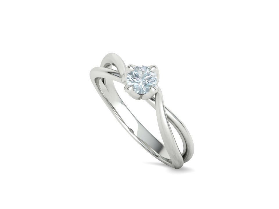 Solitaire Engagement Promise Ring Twisted Shank design 3D print model_32