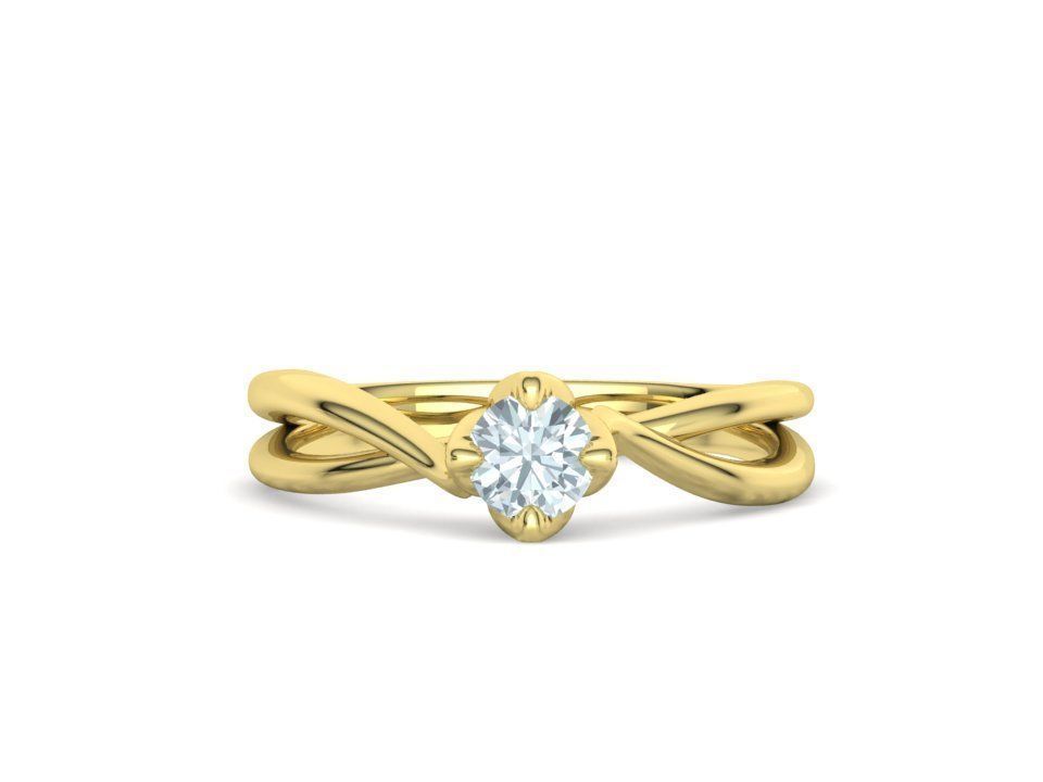 Solitaire Engagement Promise Ring Twisted Shank design 3D print model_13