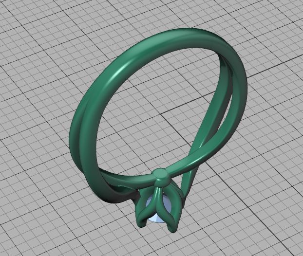 Solitaire Engagement Promise Ring Twisted Shank design 3D print model_34