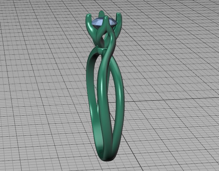 Solitaire Engagement Promise Ring Twisted Shank design 3D print model_39