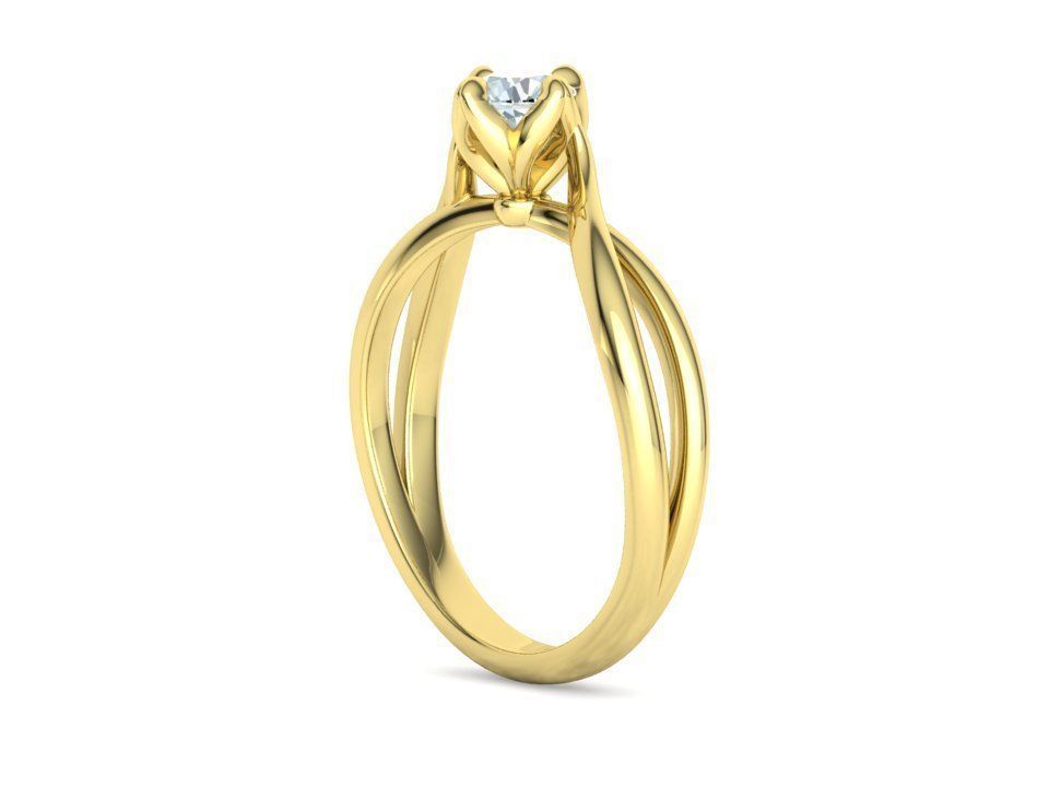 Solitaire Engagement Promise Ring Twisted Shank design 3D print model_22