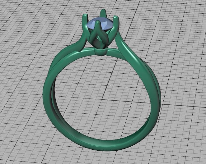 Solitaire Engagement Promise Ring Twisted Shank design 3D print model_37