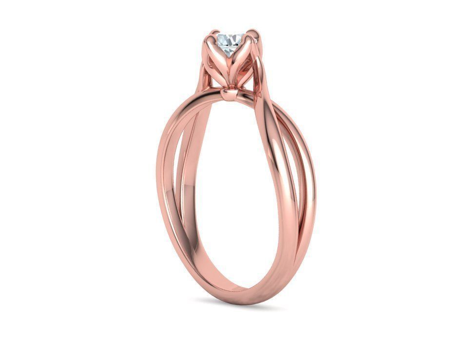 Solitaire Engagement Promise Ring Twisted Shank design 3D print model_21