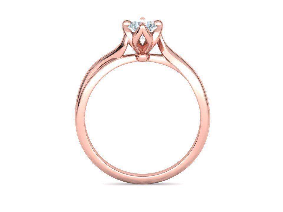 Solitaire Engagement Promise Ring Twisted Shank design 3D print model_15