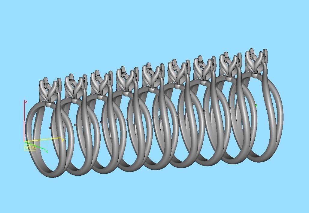 Solitaire Engagement Promise Ring Twisted Shank design 3D print model_33