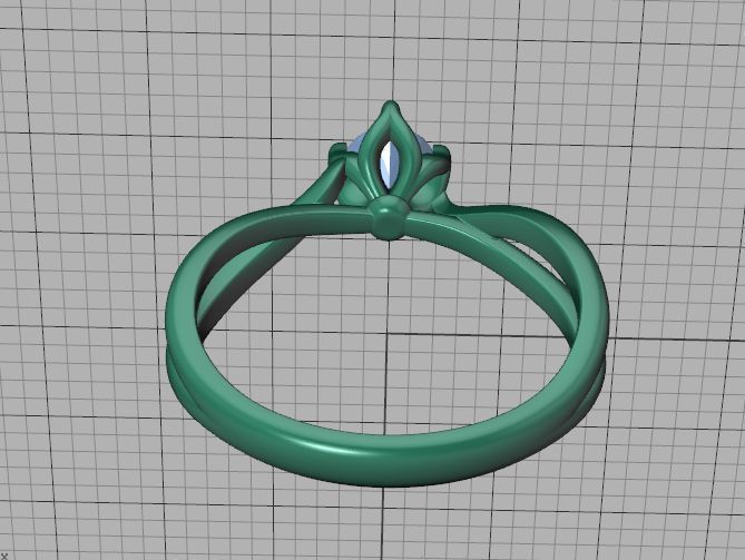 Solitaire Engagement Promise Ring Twisted Shank design 3D print model_41