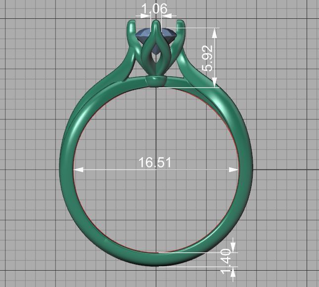 Solitaire Engagement Promise Ring Twisted Shank design 3D print model_35