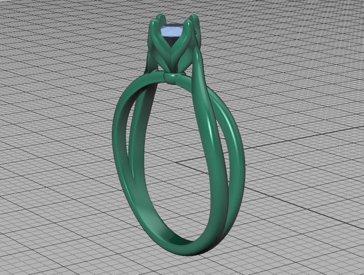 Solitaire Engagement Promise Ring Twisted Shank design 3D print model_38