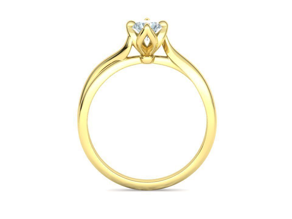 Solitaire Engagement Promise Ring Twisted Shank design 3D print model_16