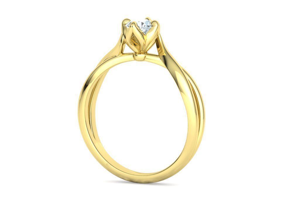 Solitaire Engagement Promise Ring Twisted Shank design 3D print model_19