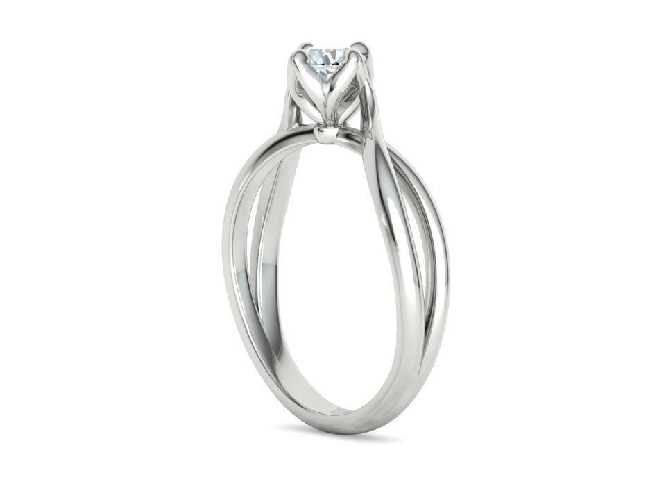 Solitaire Engagement Promise Ring Twisted Shank design 3D print model_23