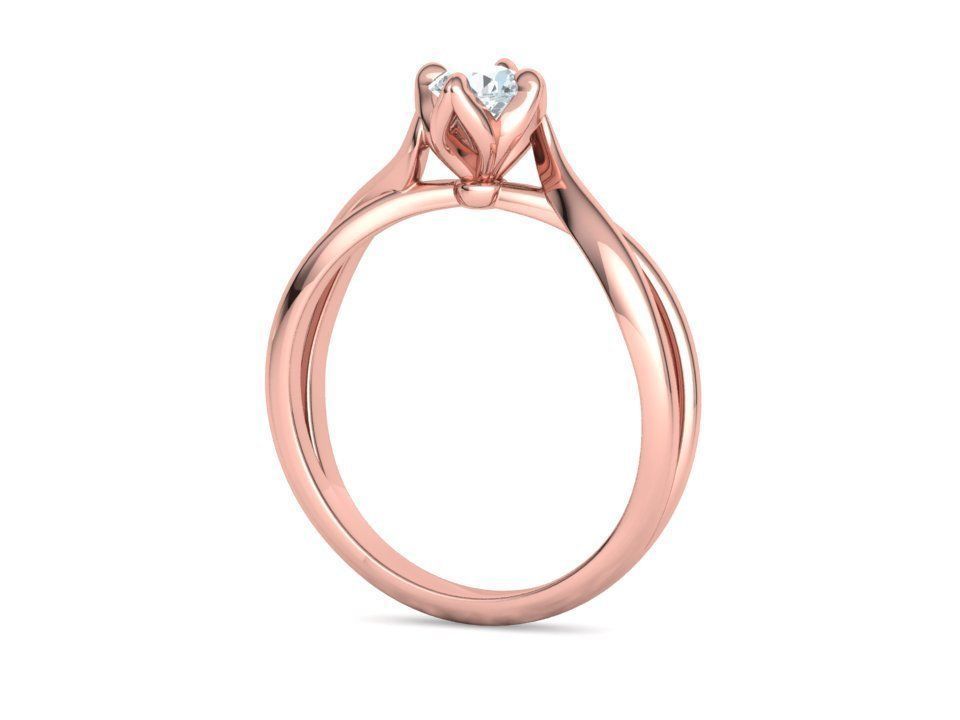 Solitaire Engagement Promise Ring Twisted Shank design 3D print model_18