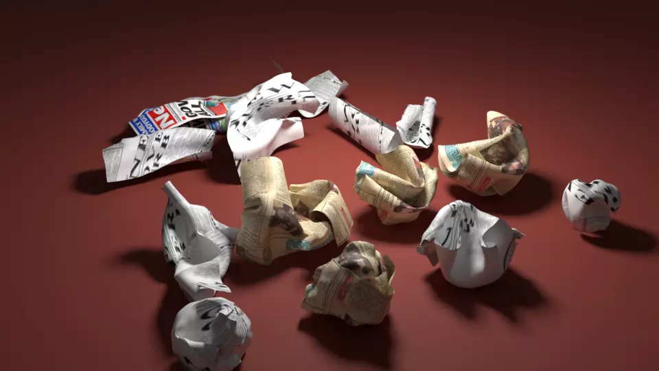 Crumpled paper Pack Low-poly 3D model Low-poly 3D model