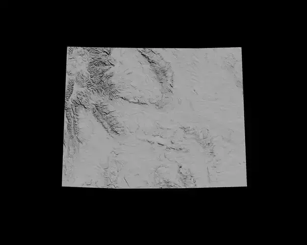 3D Topographical Map of Wyoming 3D print model