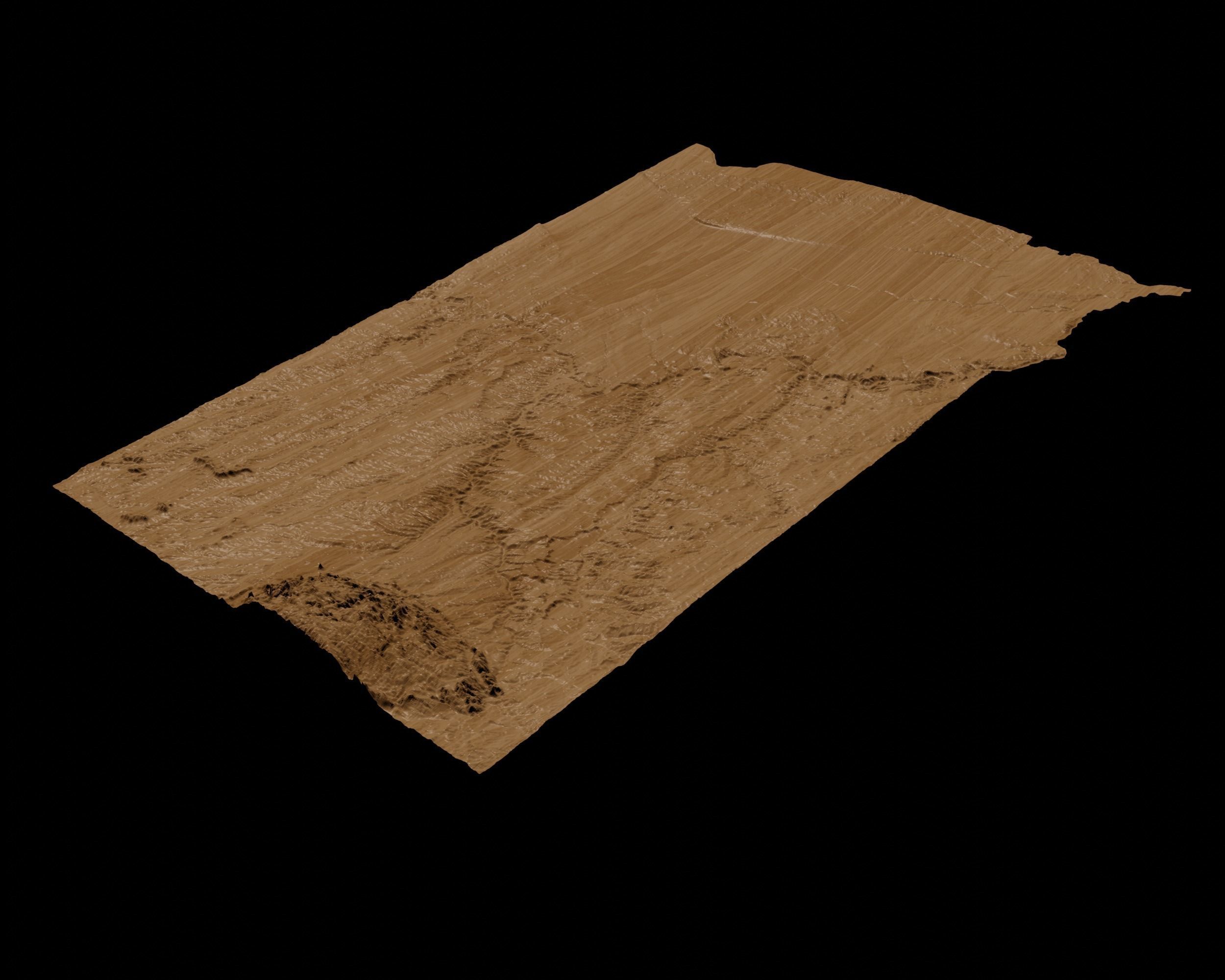 3D Topographical Map of South Dakota 3D print model_5