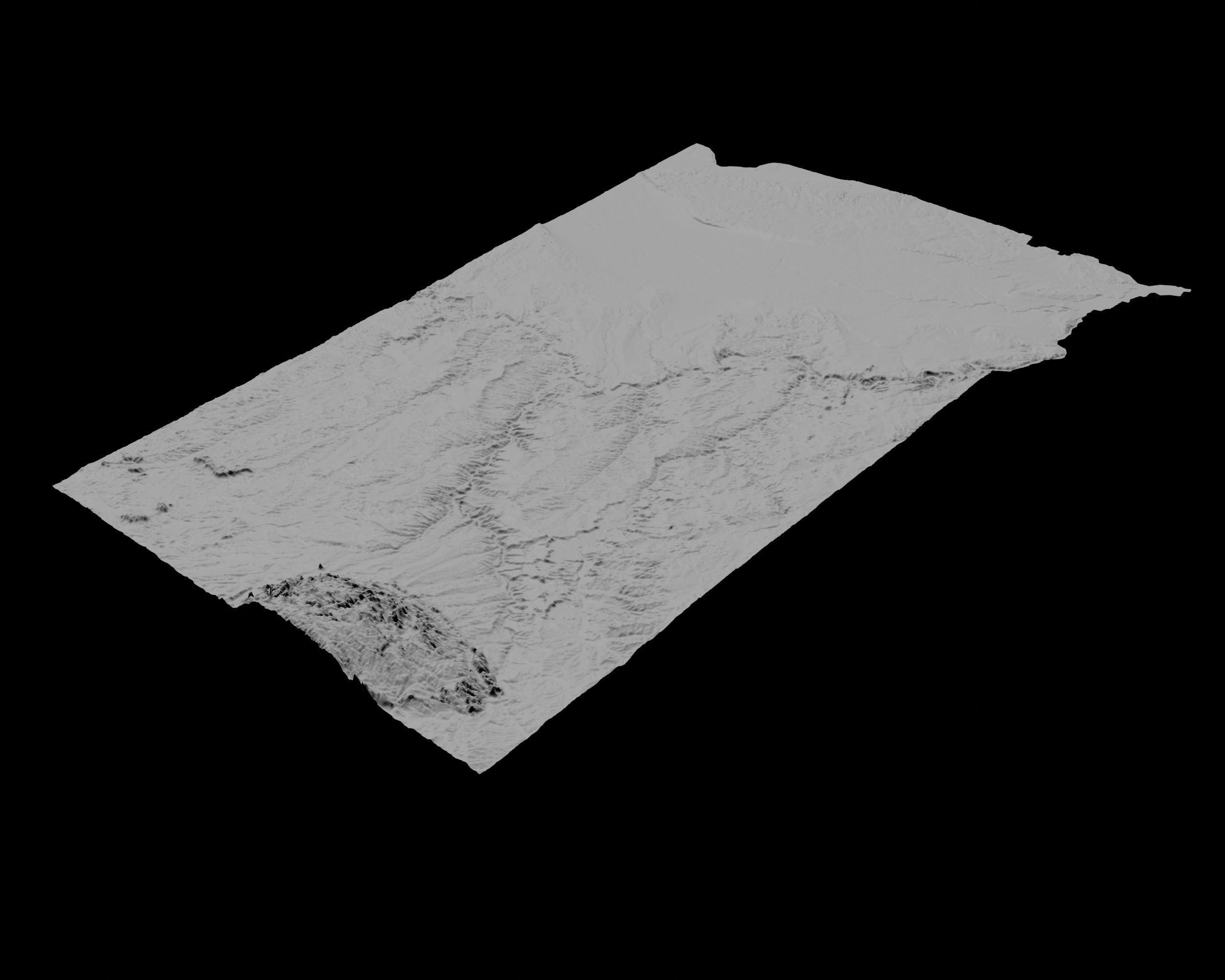 3D Topographical Map of South Dakota 3D print model_4