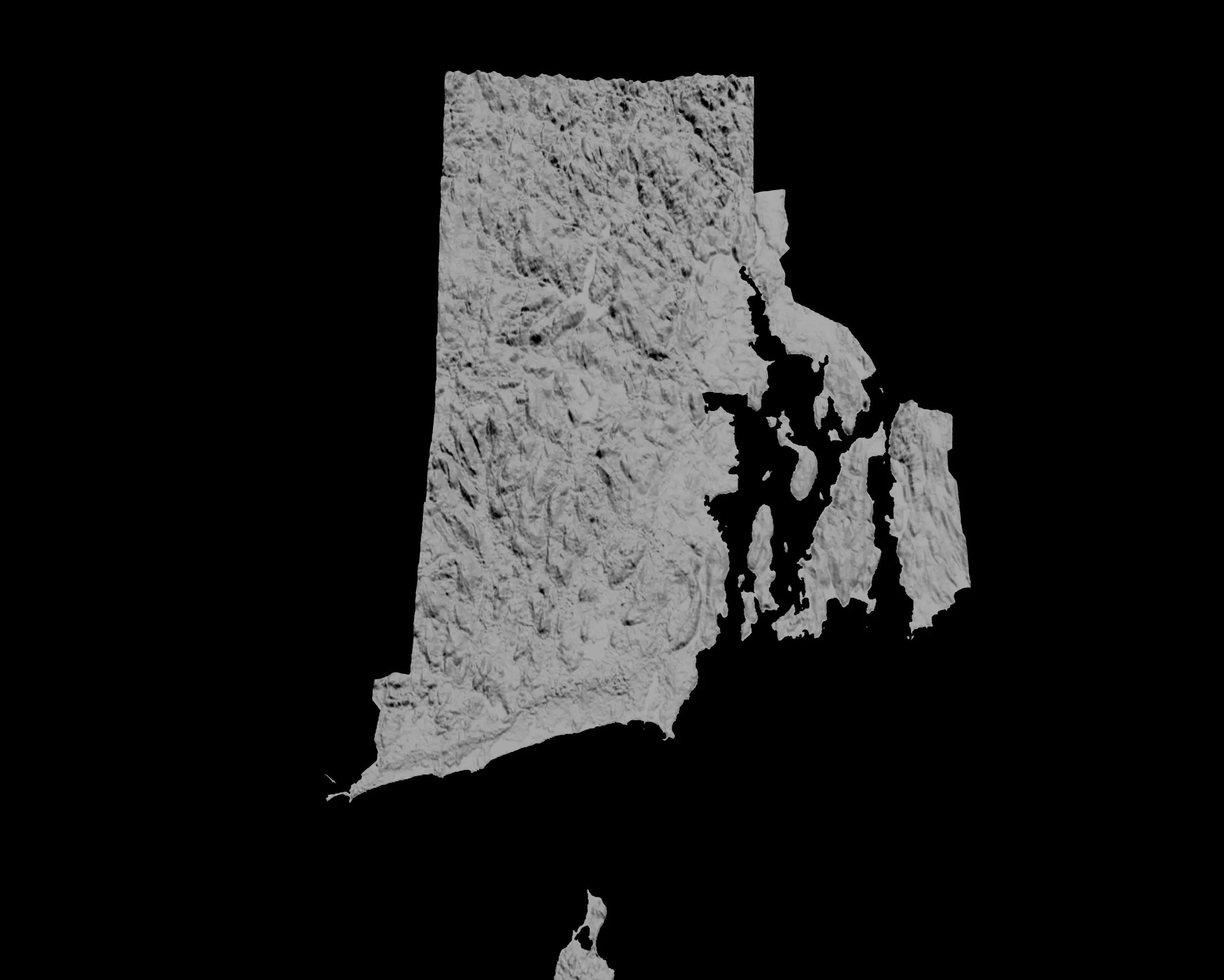 3D Topographical Map of Rhode Island 3D print model