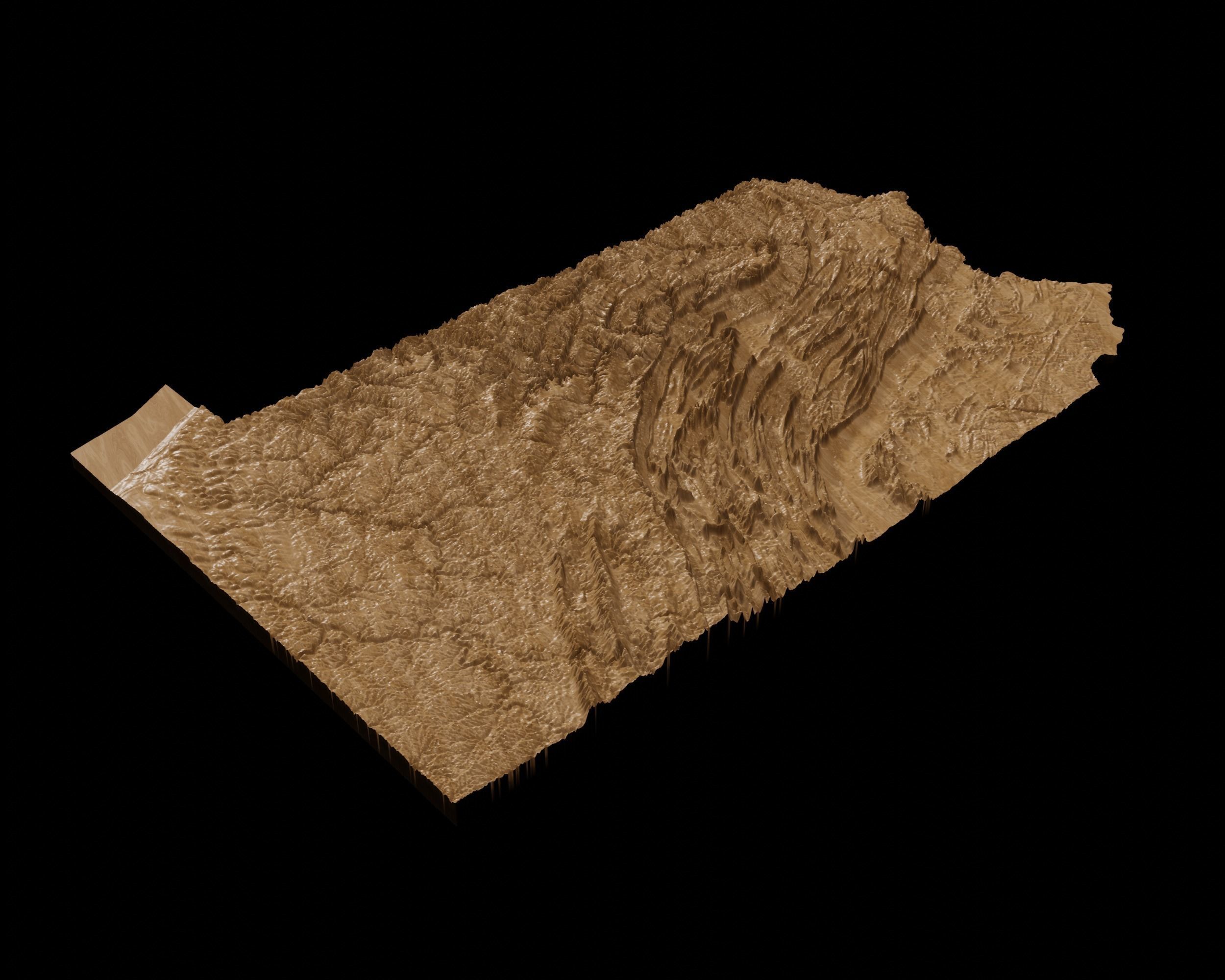 3D Topographical Map of Pennsylvania 3D print model_5