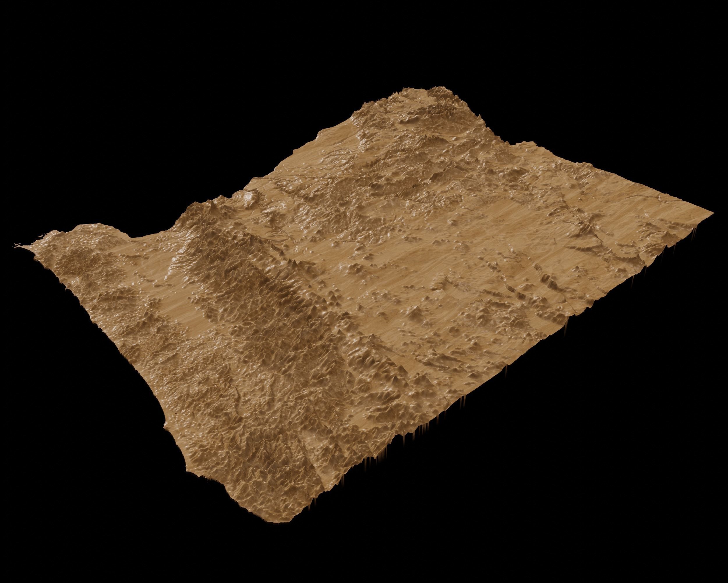 3D Topographical Map of Oregon 3D print model_5