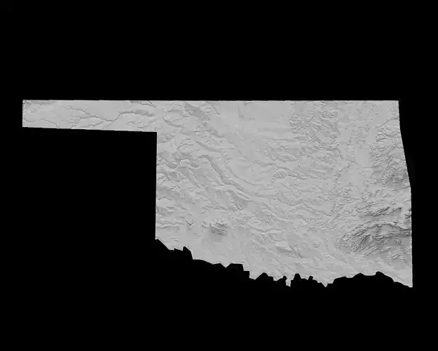 3D Topographical Map of Oklahoma 3D print model