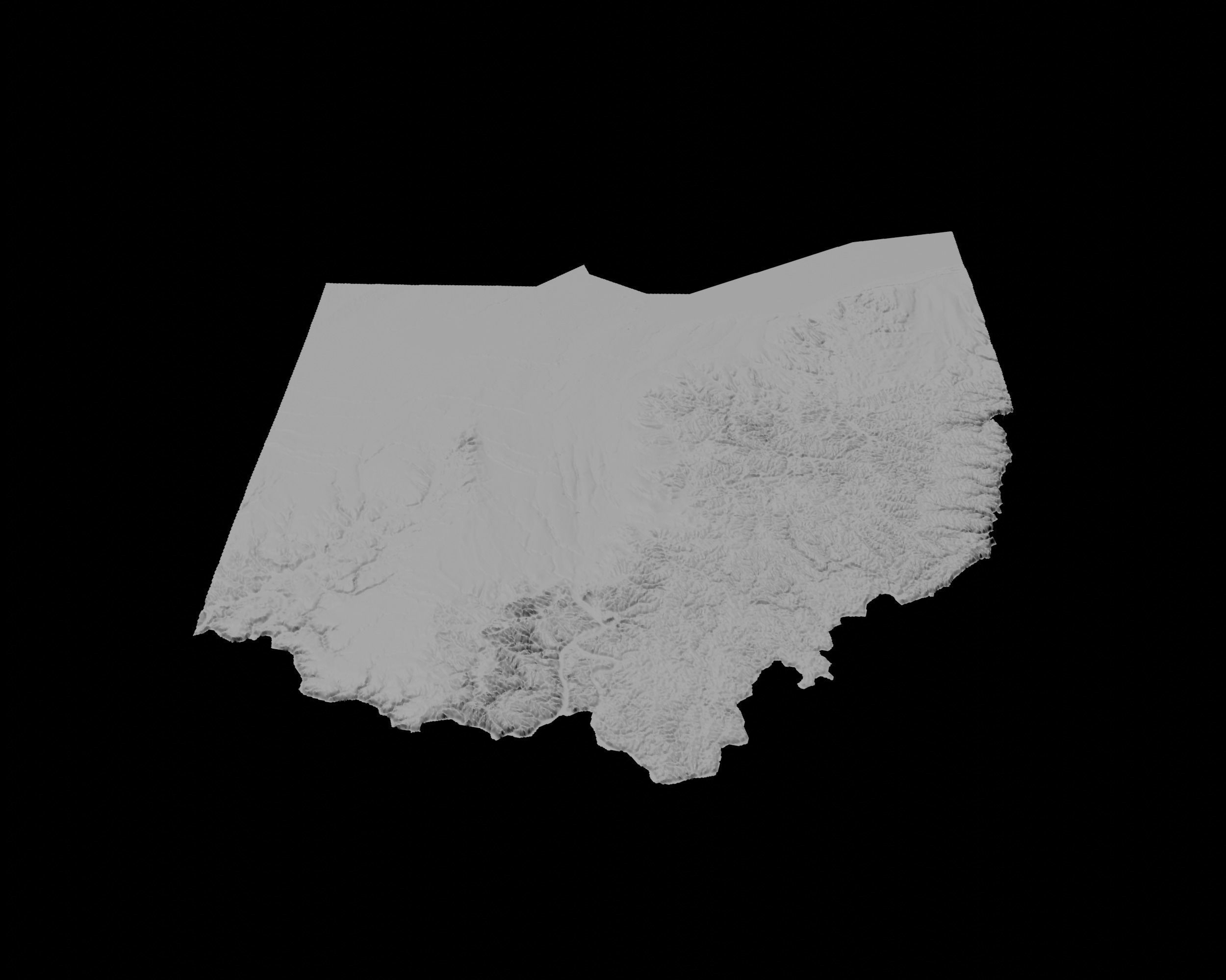 3D Topographical Map of Ohio 3D print model_4