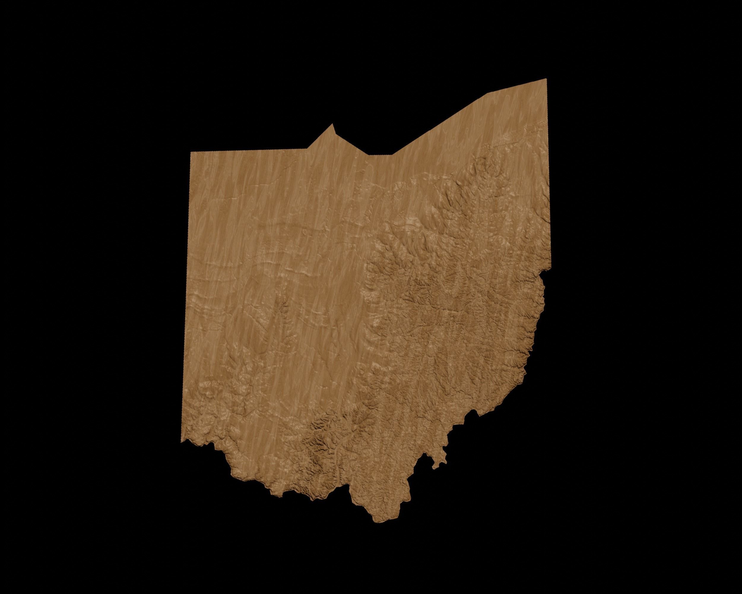 3D Topographical Map of Ohio 3D print model_1