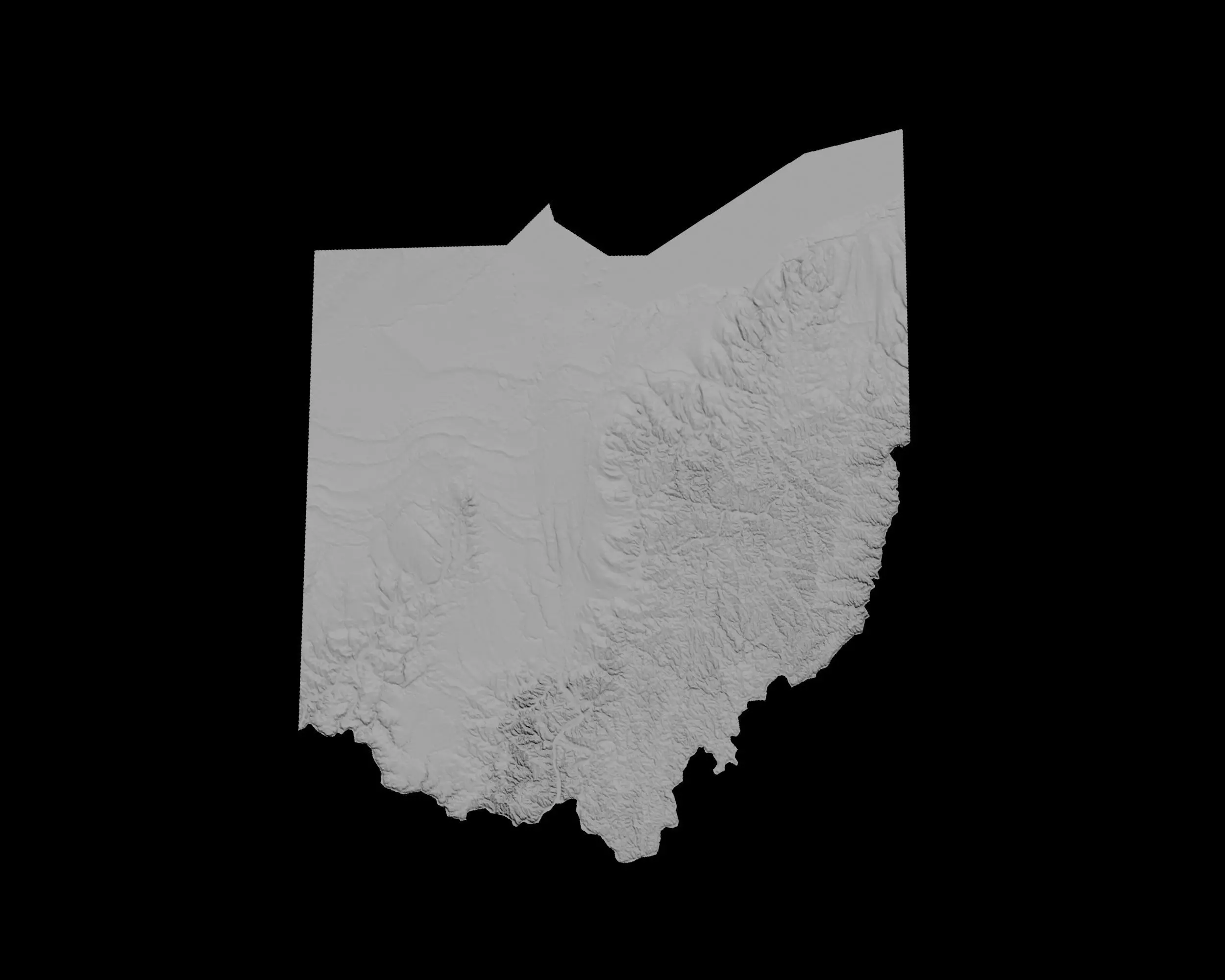 3D Topographical Map of Ohio 3D print model_0