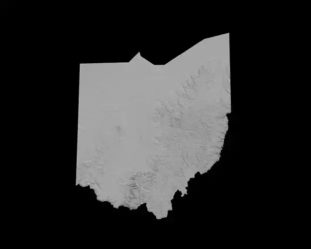 3D Topographical Map of Ohio 3D print model 3D Topographical Map of Ohio 3D print model