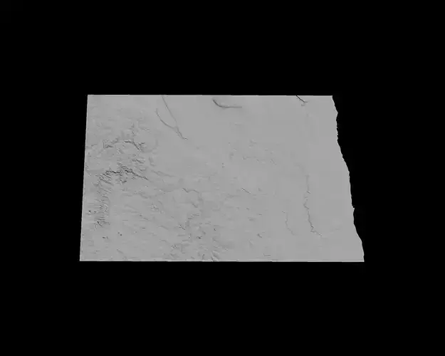 3D Topographical Map of North Dakota 3D print model