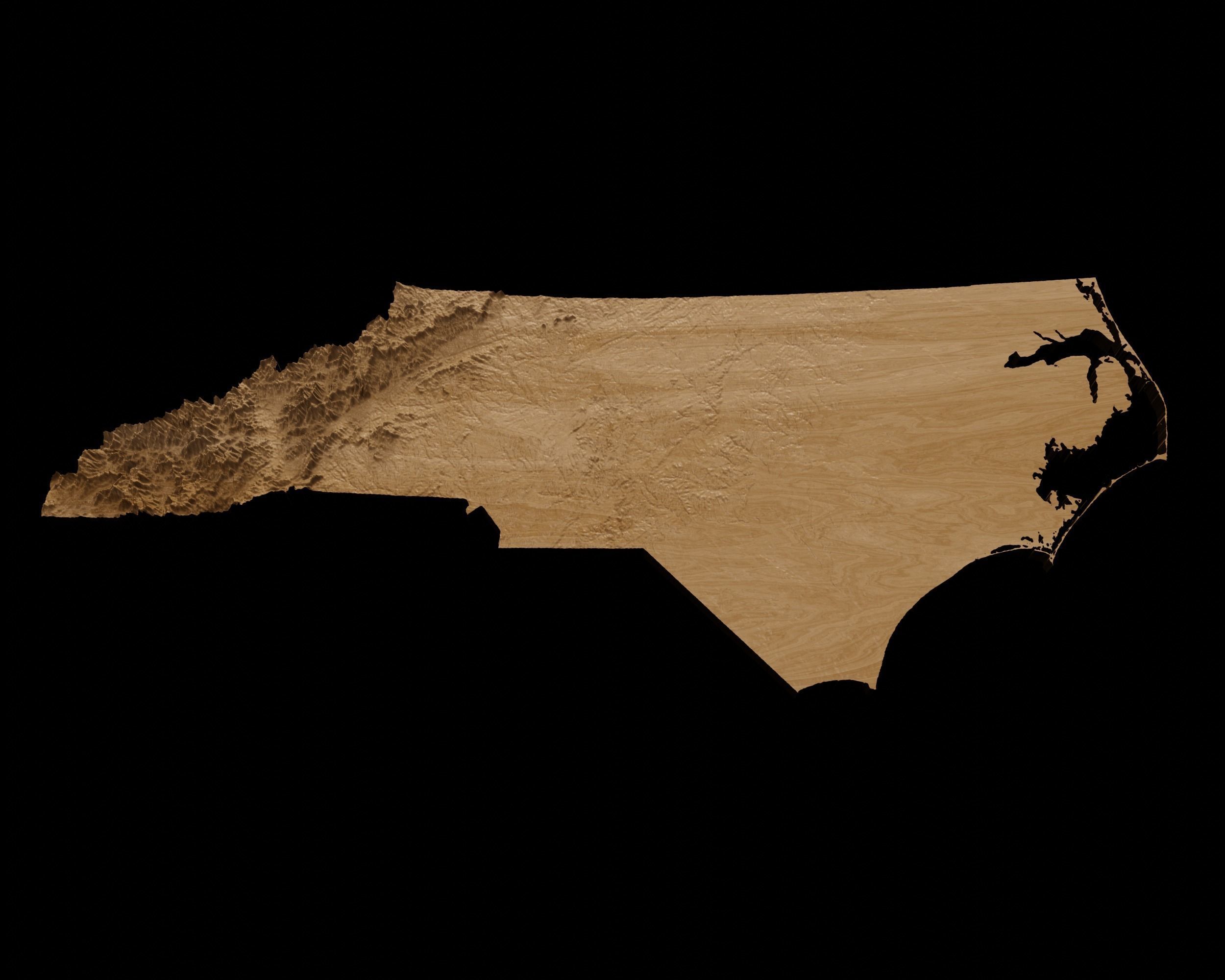 3D Topographical Map of North Carolina 3D print model_2