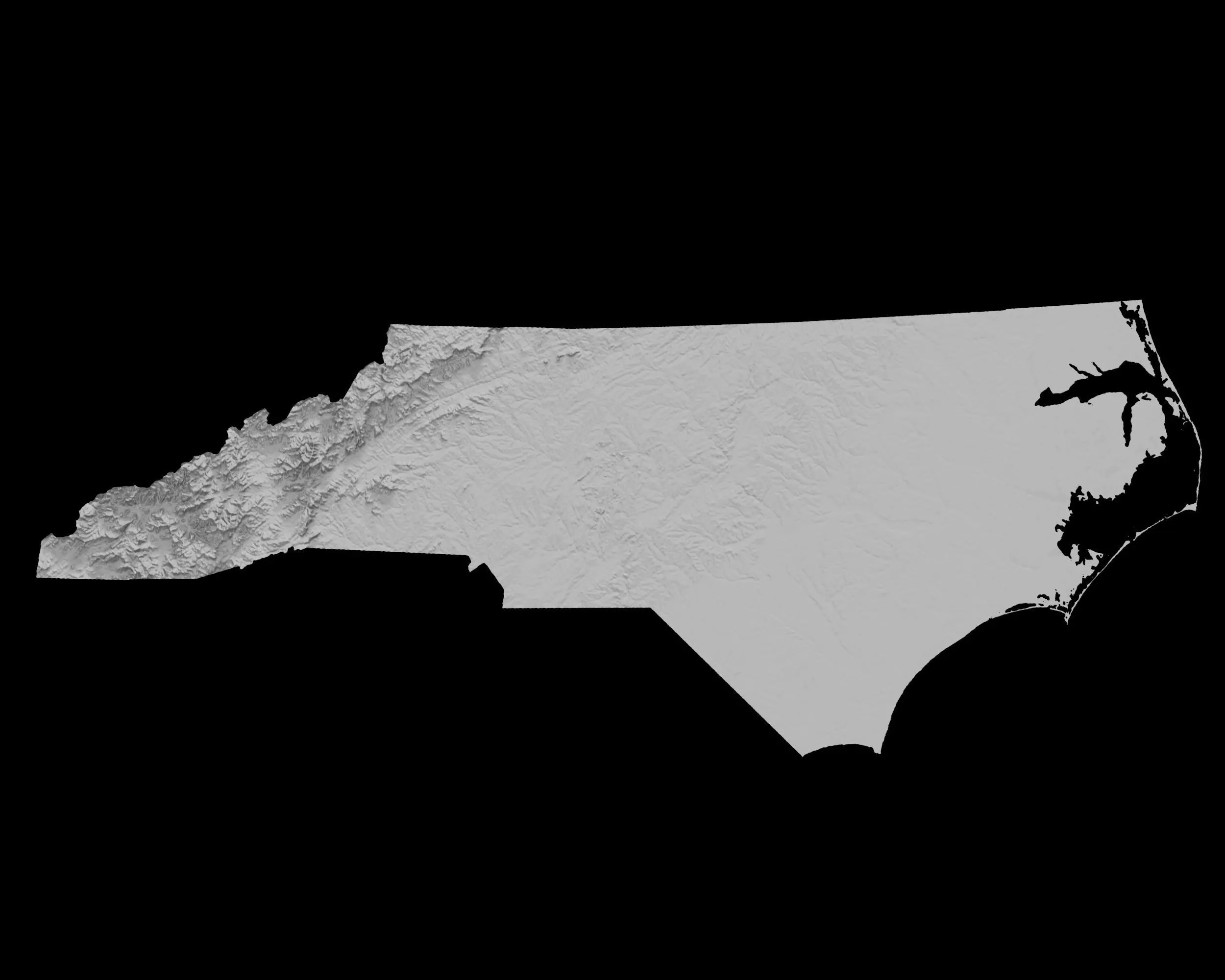 3D Topographical Map of North Carolina 3D print model_0