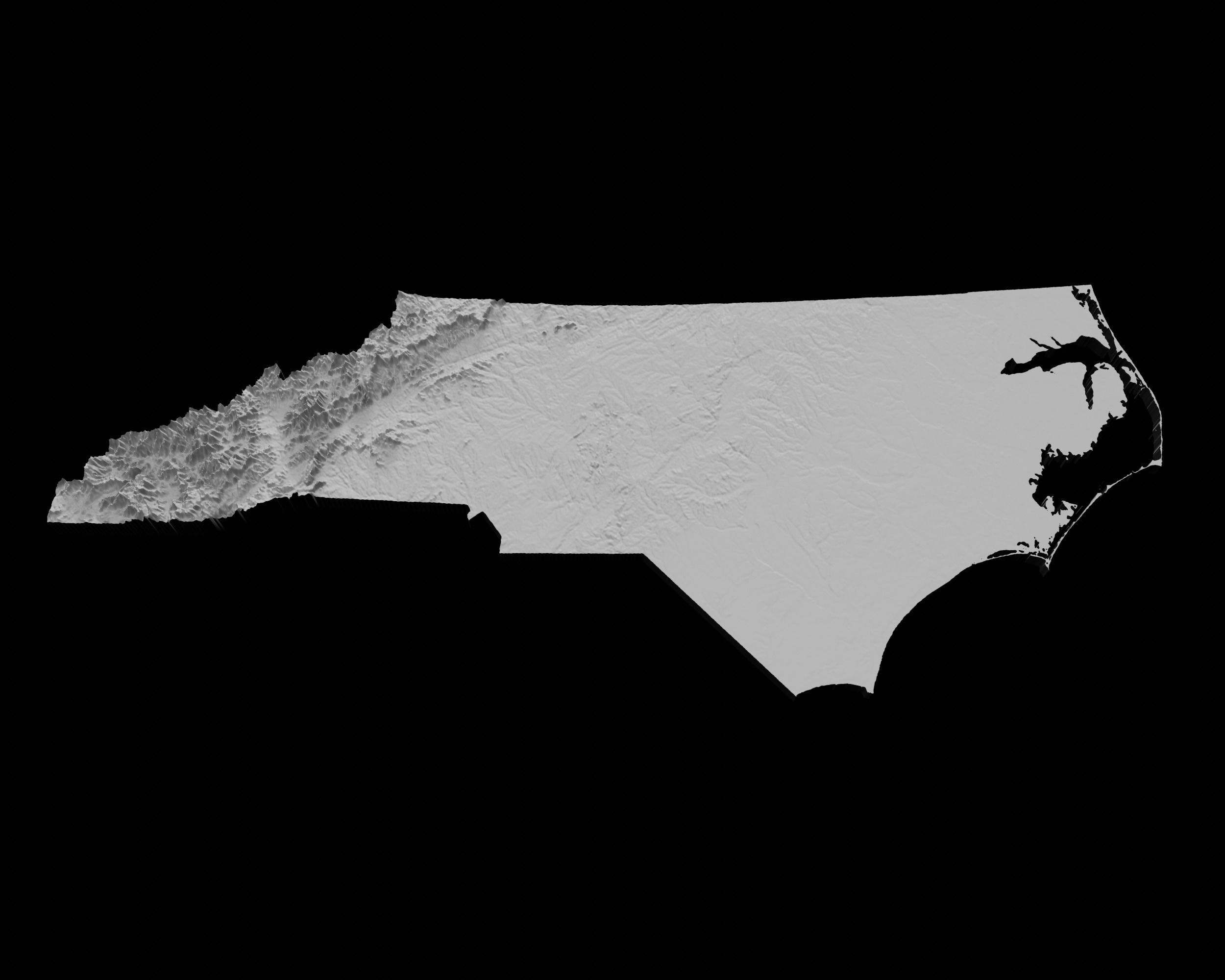 3D Topographical Map of North Carolina 3D print model_3