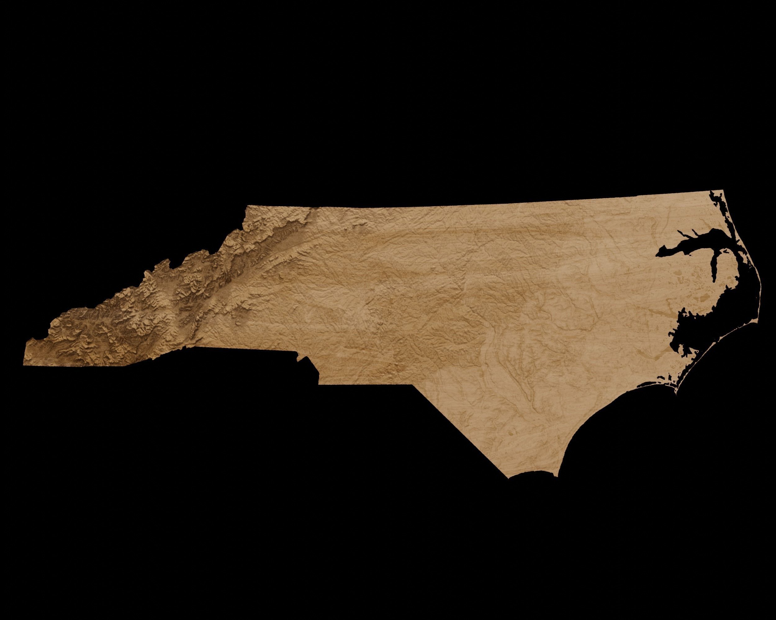 3D Topographical Map of North Carolina 3D print model_1