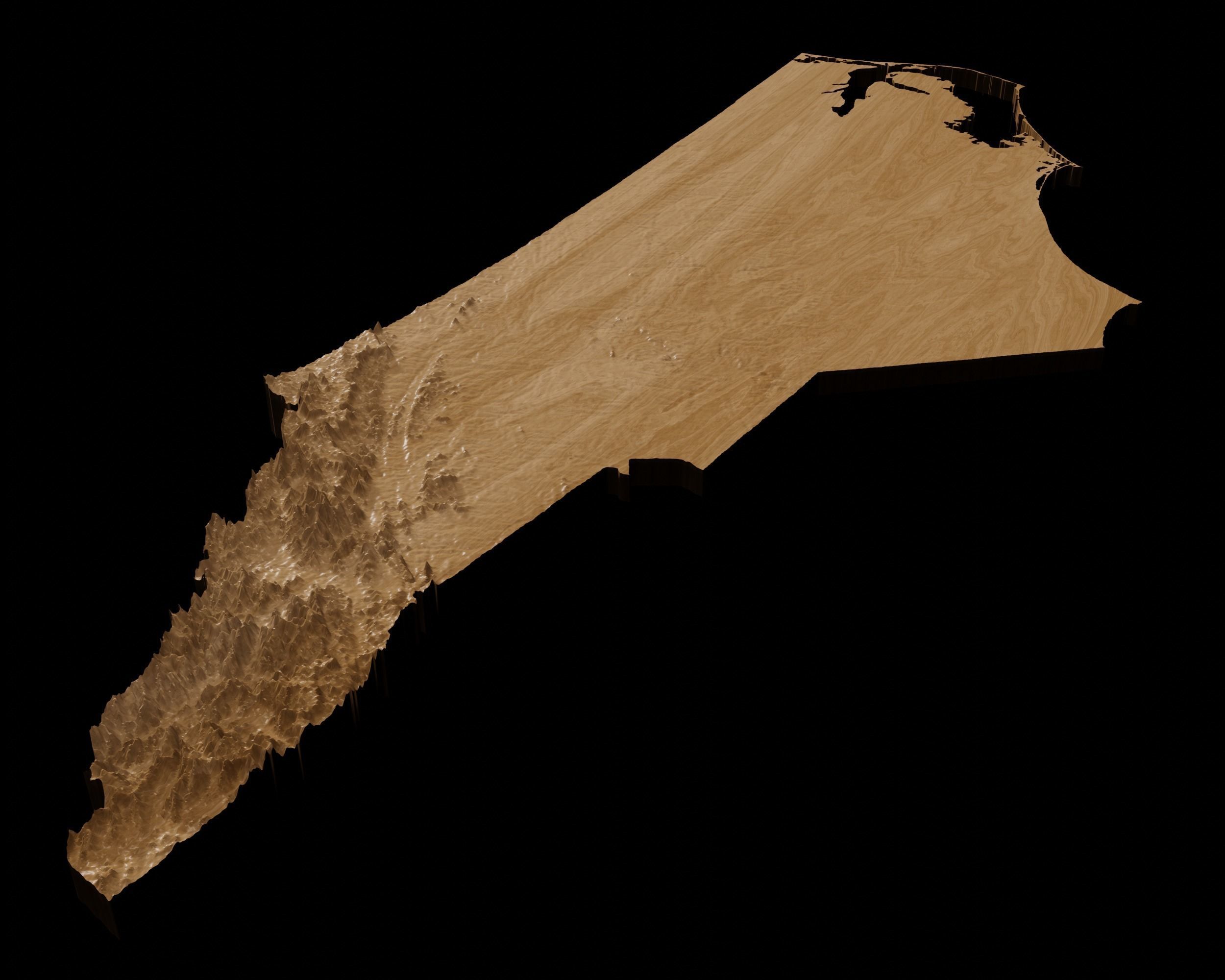 3D Topographical Map of North Carolina 3D print model_5