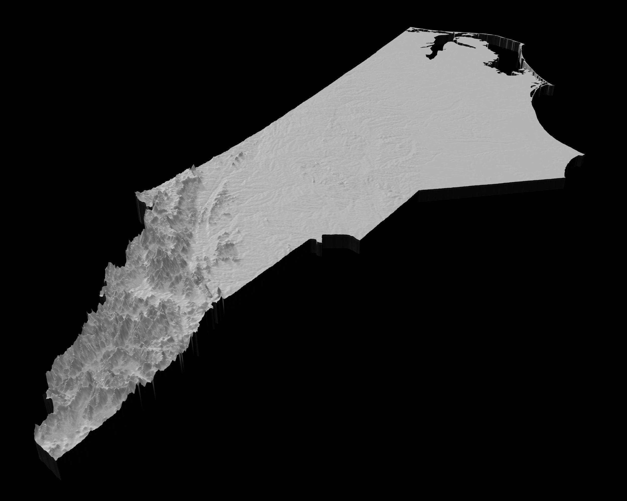 3D Topographical Map of North Carolina 3D print model_4