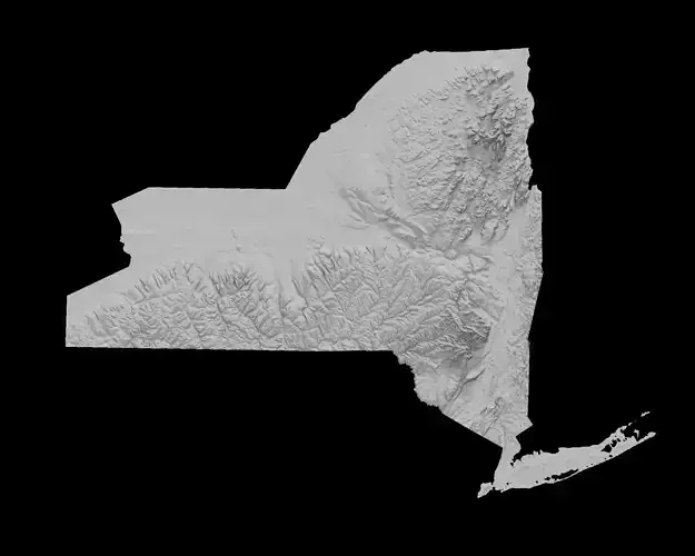 3D Topographical Map of the State of New York 3D print model