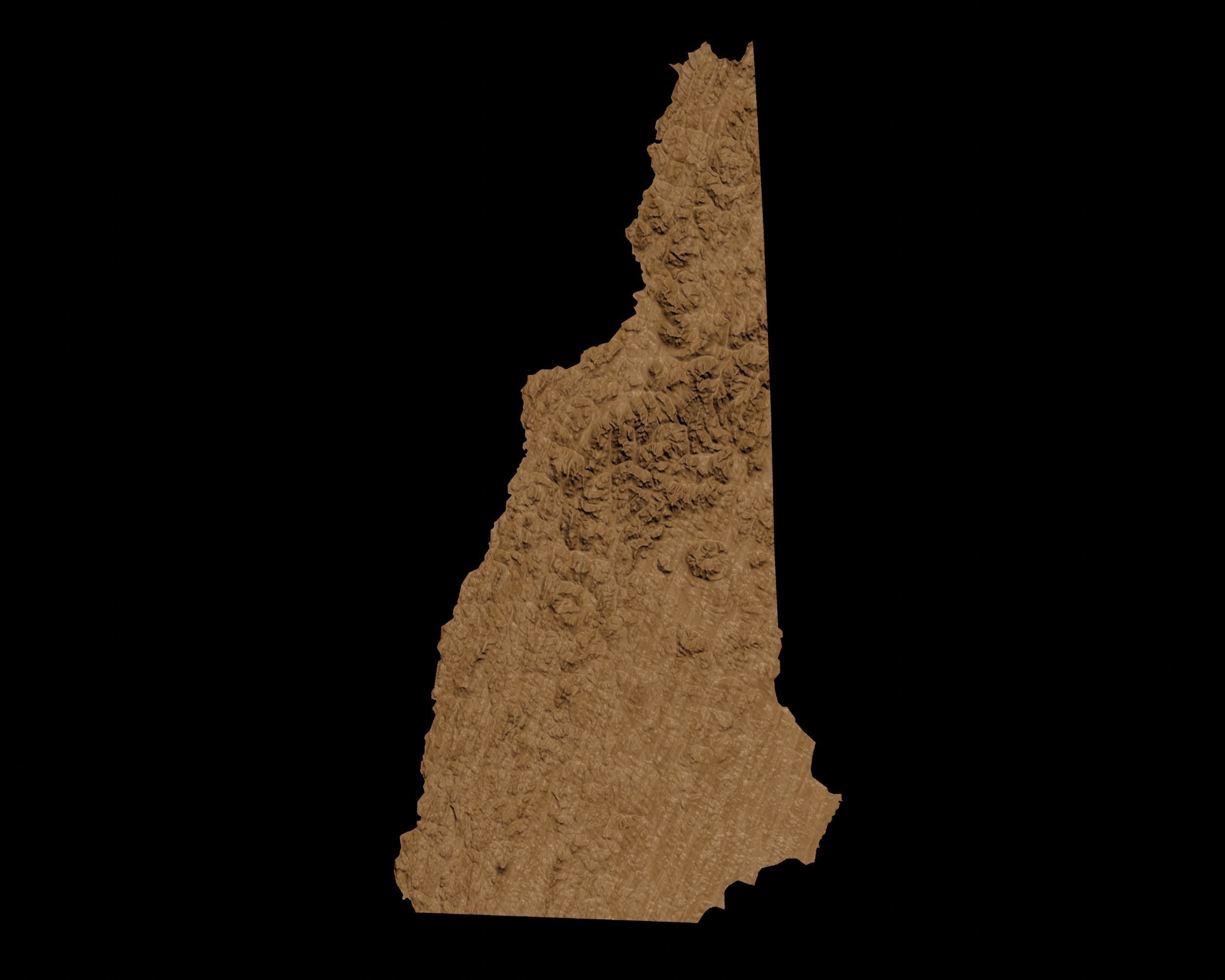 3D Topographical Map of New Hampshire 3D model 3D printable | CGTrader