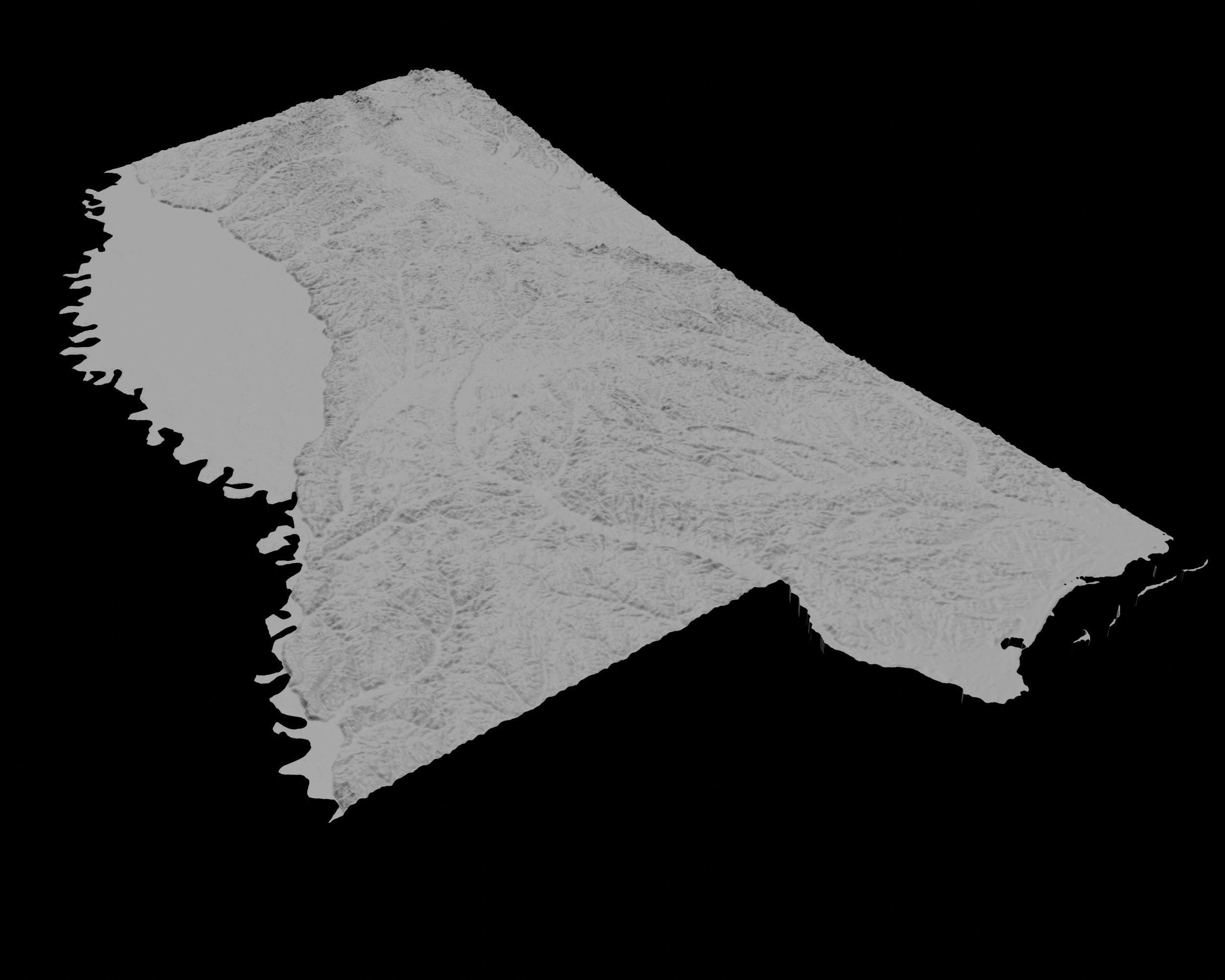 3D Topographical Map of Mississippi 3D print model_4