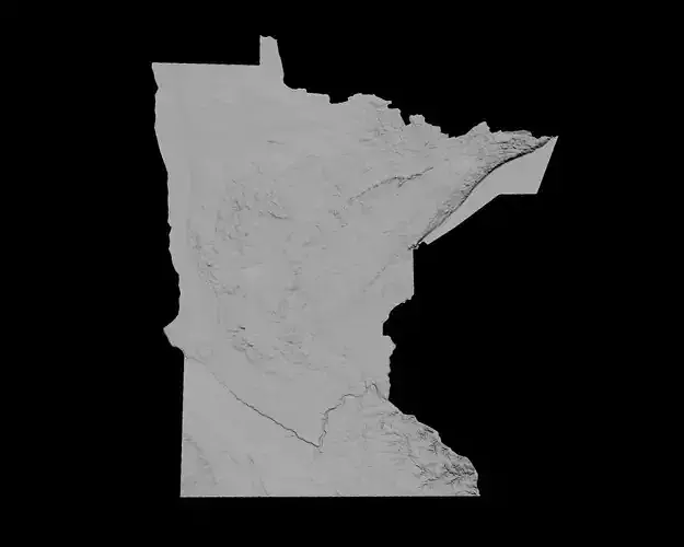 3D Topographical Map of Minnesota 3D print model