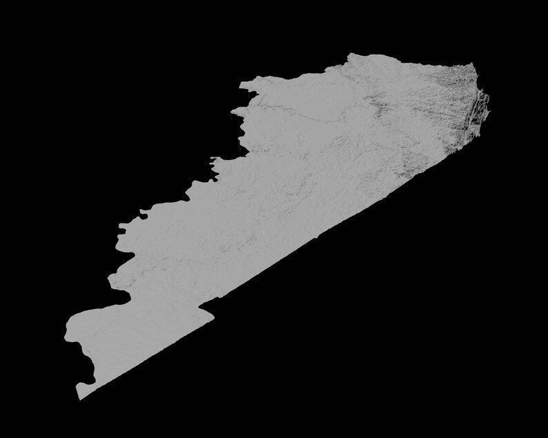 3D Topographical Map of Kentucky 3D print model_1