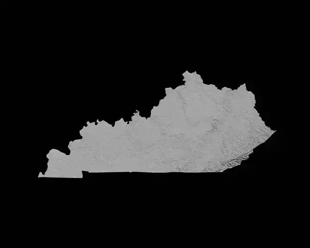 3D Topographical Map of Kentucky 3D print model 3D Topographical Map of Kentucky 3D print model