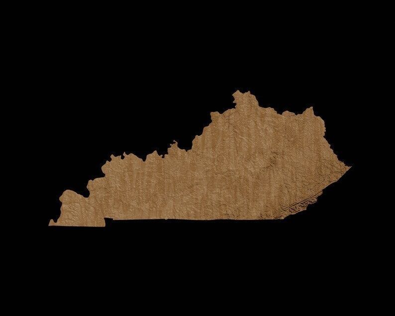 3D Topographical Map of Kentucky 3D print model_2
