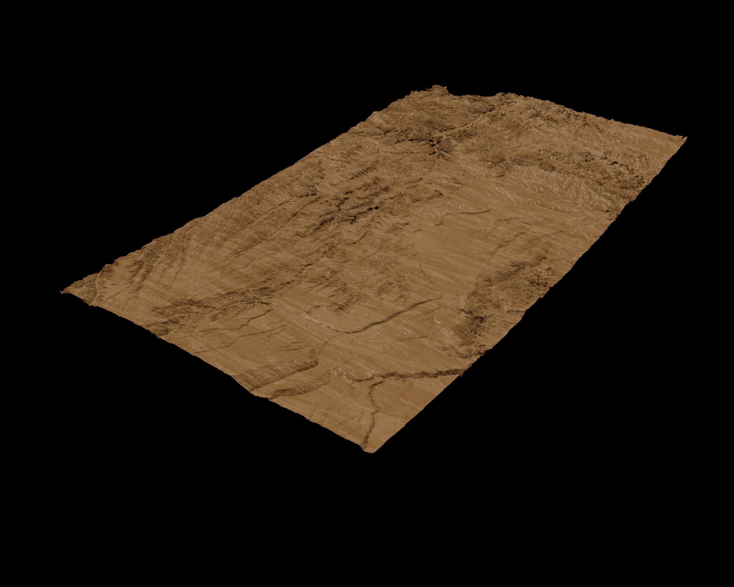 3D Topographical Map of Kansas 3D print model_5