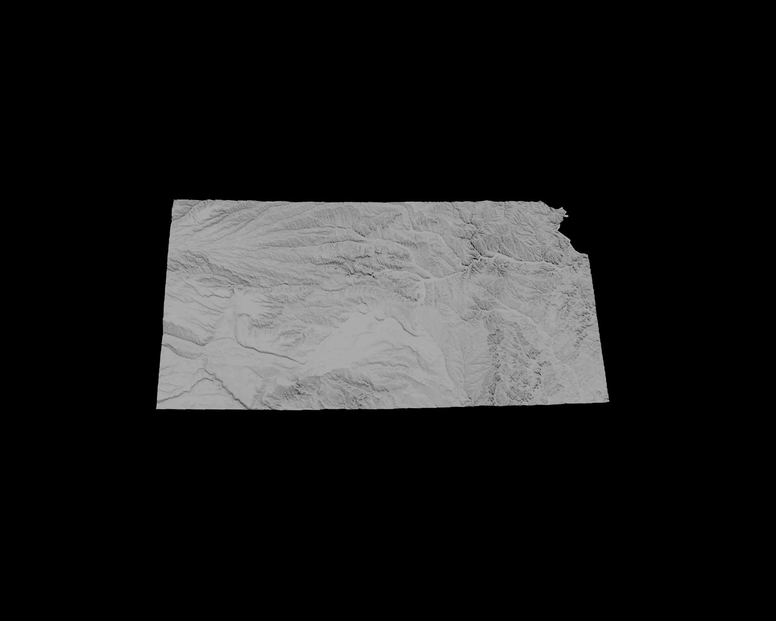 3D Topographical Map of Kansas 3D print model_0